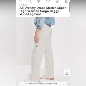 AE dreamy drape stretch super high waisted cargo baggy wide leg pant